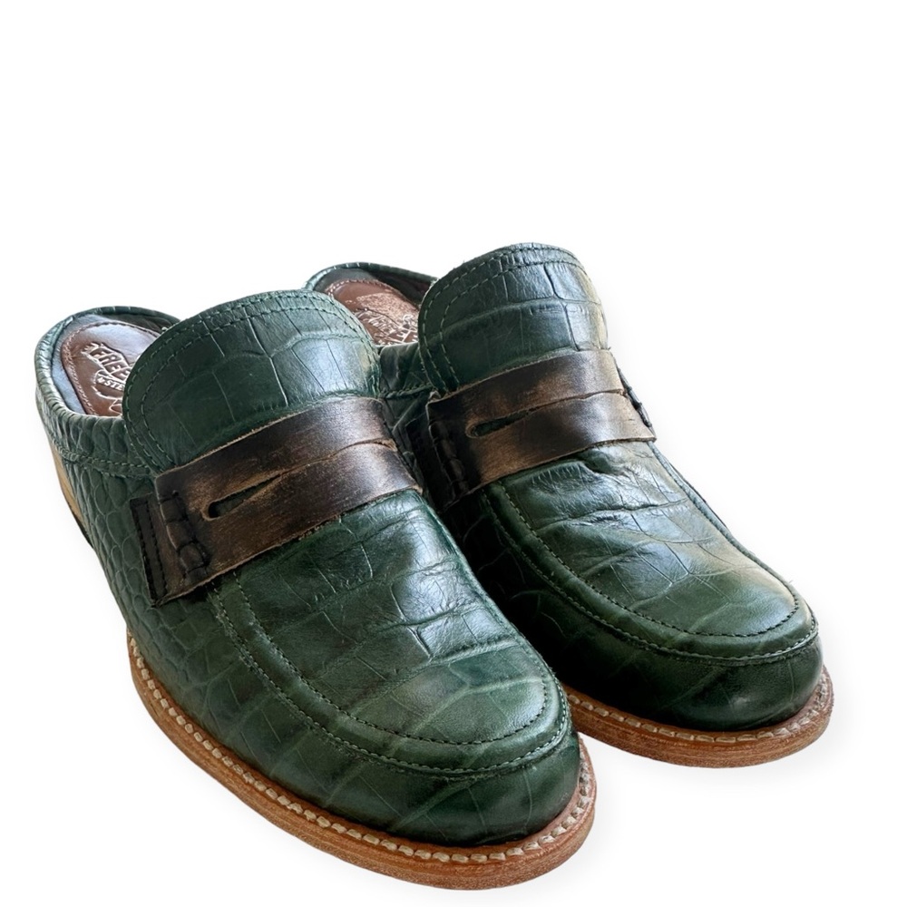 Freebird by Steven • Monalisa Green Croc Loafer Mules